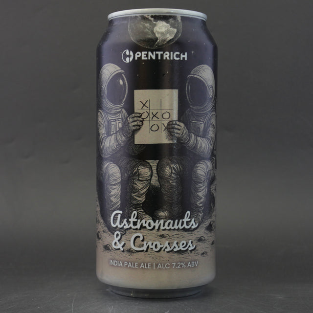 This is a can of Pentrich - Astronauts & Crosses - 7.2% (440ml). It is a IPA craft beer available to buy from Ghost Whale, voted London's best craft beer shop.