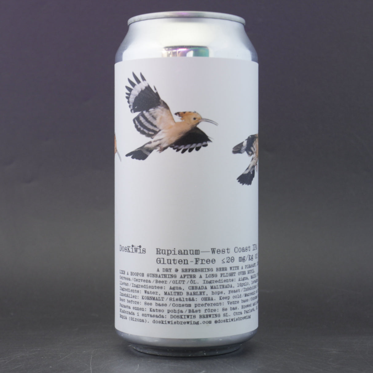 This is a can of Doskiwis - Rupianum - 6% (440ml). It is a IPA craft beer available to buy from Ghost Whale, voted London's best craft beer shop.