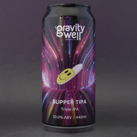 This is a can of Gravity Well - Sipper TIPA - 10% (440ml). It is a Triple IPA craft beer available to buy from Ghost Whale, voted London's best craft beer shop.
