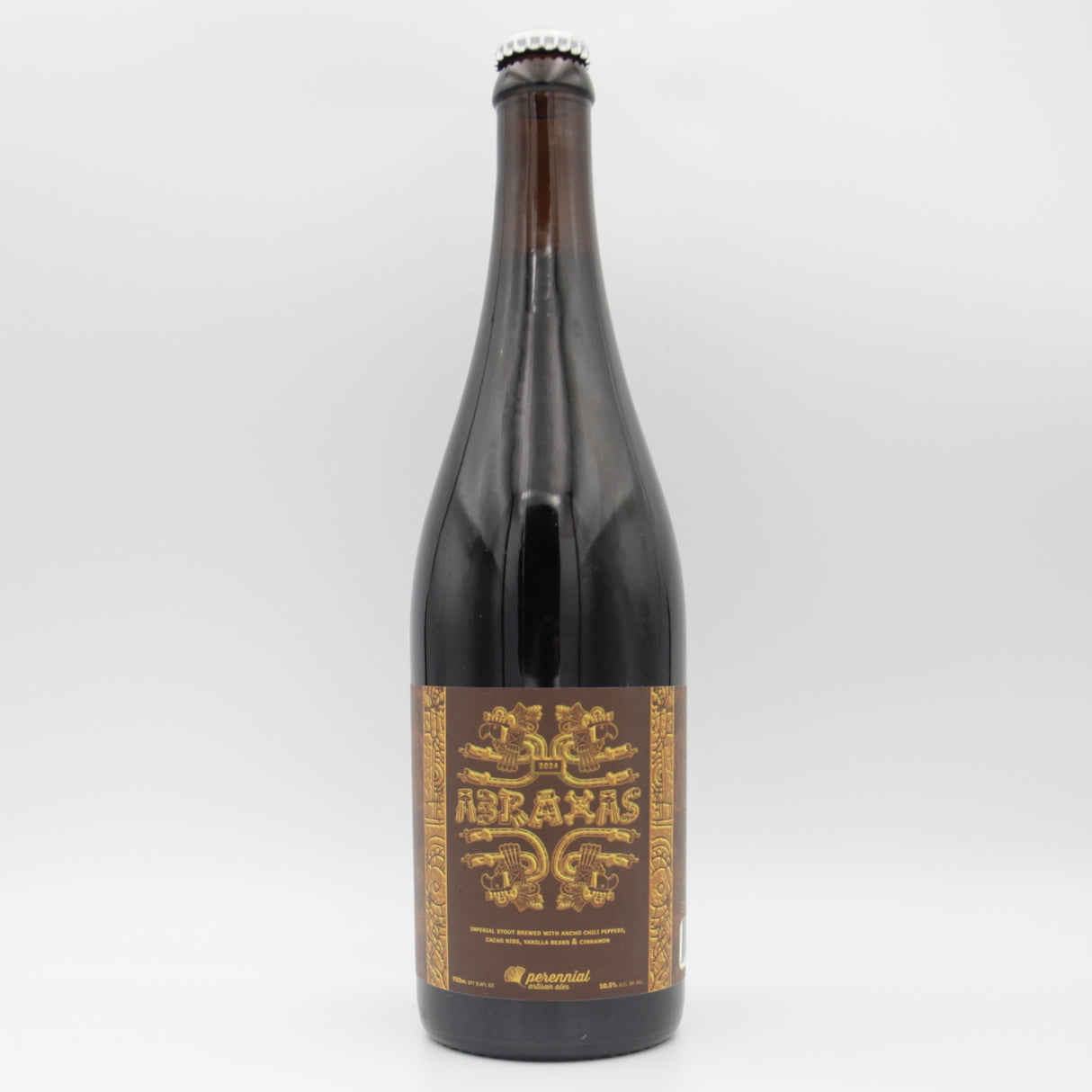 This is a sharing bottle of Perennial - Abraxas (2024) - 10.5% (750ml). It is a Imperial Stout / Porter craft beer available to buy from Ghost Whale, voted London's best craft beer shop.