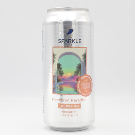 This is a can of Sparkle - Nectaron Paradise Pecharine - 8% (440ml). It is a Double IPA craft beer available to buy from Ghost Whale, voted London's best craft beer shop.