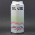 This is a can of Two Flints - Just Listen - 5% (440ml). It is a Pale Ale craft beer available to buy from Ghost Whale, voted London's best craft beer shop.