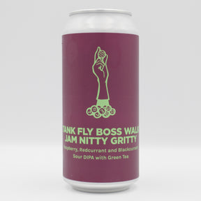 This is a can of Pomona Island - Tank Fly Boss Walk Jam Nitty Gritty - 8% (440ml). It is a Double IPA craft beer available to buy from Ghost Whale, voted London's best craft beer shop.