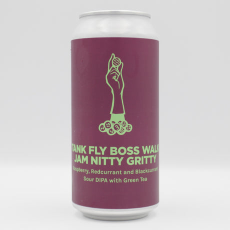 This is a can of Pomona Island - Tank Fly Boss Walk Jam Nitty Gritty - 8% (440ml). It is a Double IPA craft beer available to buy from Ghost Whale, voted London's best craft beer shop.