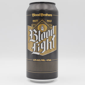 This is a can of Blood Brothers - Blood Light - 4% (473ml). It is a Pale Ale craft beer available to buy from Ghost Whale, voted London's best craft beer shop.