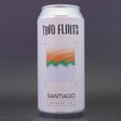 This is a can of Two Flints - Santiago - 3.8% (440ml). It is a Pale Ale craft beer available to buy from Ghost Whale, voted London's best craft beer shop.