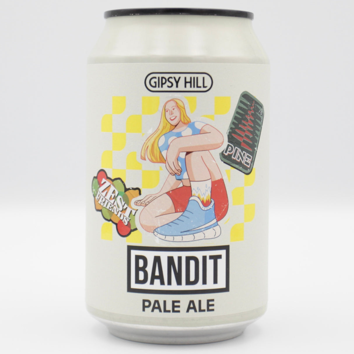 This is a can of Gipsy Hill - Bandit - 3.8% (330ml). It is a Pale Ale craft beer available to buy from Ghost Whale, voted London's best craft beer shop.