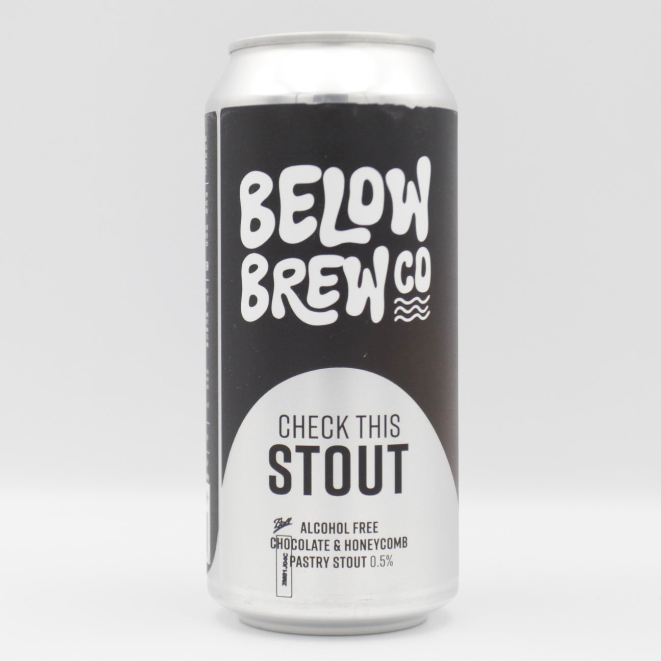 This is a can of Below Brew Co - Check This Stout - 0.5% (440ml). It is a Stout / Porter craft beer available to buy from Ghost Whale, voted London's best craft beer shop.