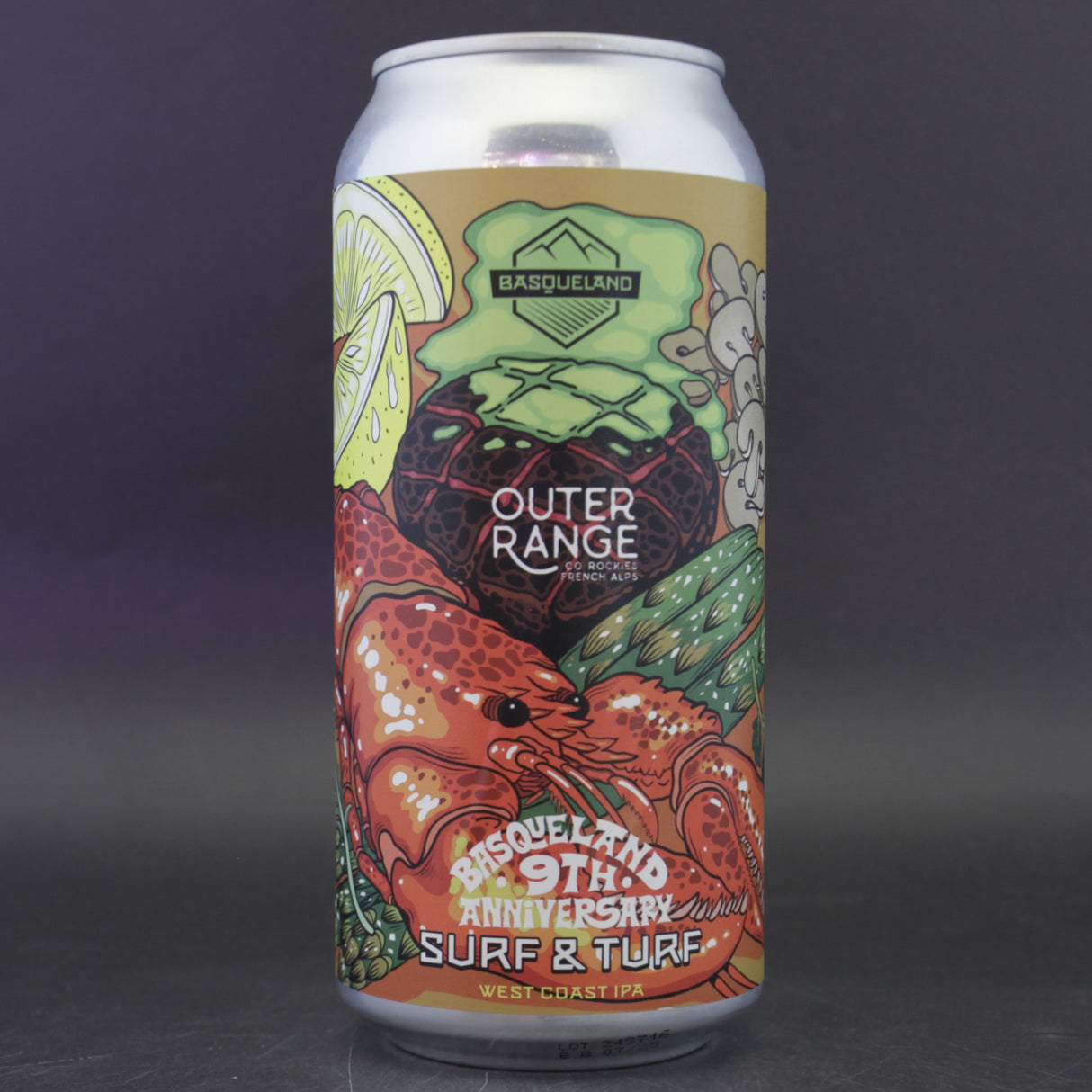 Basqueland / Outer Range - Surf & Turf - 7% (440ml) is a  IPA craft Beer available to buy from Ghost Whale - voted London's best craft beer shop.