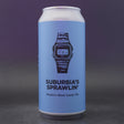 This is a can of Pomona Island - Suburbia's Sprawlin' - 7.2% (440ml). It is a IPA craft beer available to buy from Ghost Whale, voted London's best craft beer shop.
