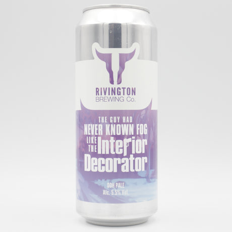 This is a can of Rivington - The Guy Had Never Known A Fog Like The Interior Decorator - 5.5% (500ml). It is a IPA craft beer available to buy from Ghost Whale, voted London's best craft beer shop.