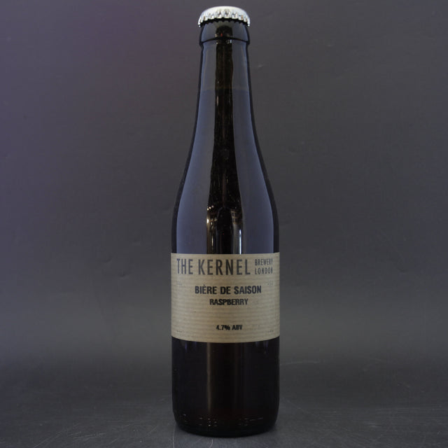 This is a bottle of The Kernel - Biere De Saison: Raspberry - 4.7% (330ml). It is a Wild Ale craft beer available to buy from Ghost Whale, voted London's best craft beer shop.