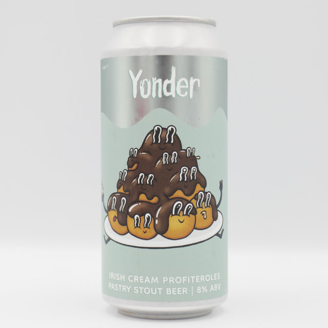 This is a can of Yonder - Irish Cream Profiteroles - 8% (440ml). It is a Stout / Porter craft beer available to buy from Ghost Whale, voted London's best craft beer shop.
