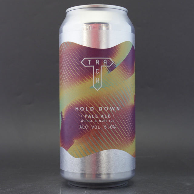 This is a can of Track - Hold Down - 5% (440ml). It is a Pale Ale craft beer available to buy from Ghost Whale, voted London's best craft beer shop.