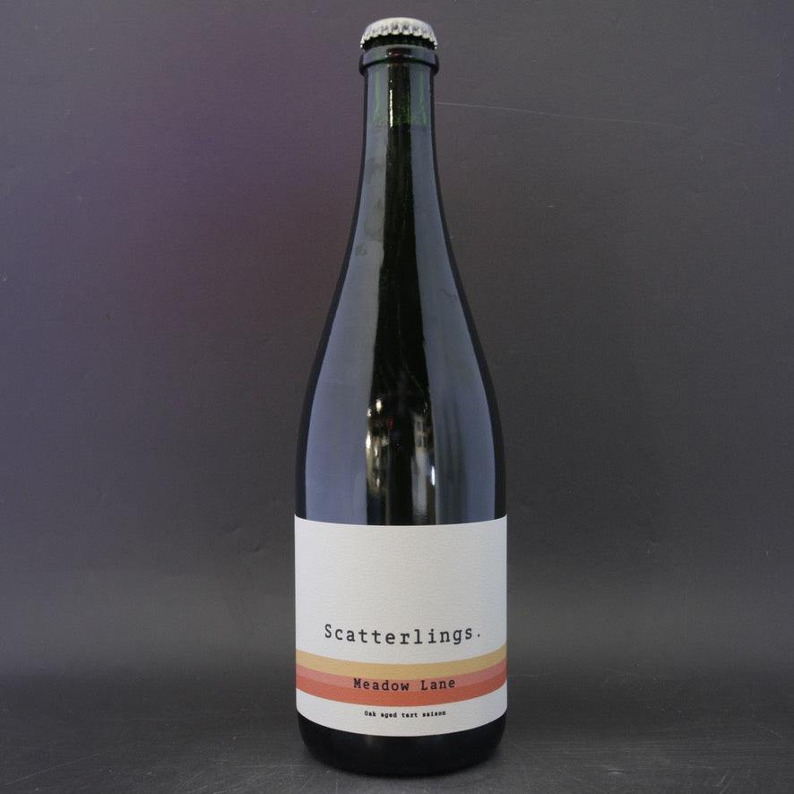 This is a sharing bottle of Scatterlings - Meadow Lane - 5% (750ml). It is a Wild Ale craft beer available to buy from Ghost Whale, voted London's best craft beer shop.