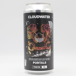 This is a can of Cloudwater - Portals - 5% (440ml). It is a Stout / Porter craft beer available to buy from Ghost Whale, voted London's best craft beer shop.