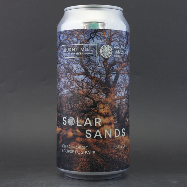 This is a can of Burnt Mill - Solar Sands - 4.6% (440ml). It is a Pale Ale craft beer available to buy from Ghost Whale, voted London's best craft beer shop.