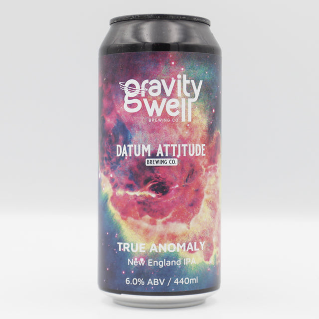 This is a can of Gravity Well - True Anomaly - 6% (440ml). It is a IPA craft beer available to buy from Ghost Whale, voted London's best craft beer shop.