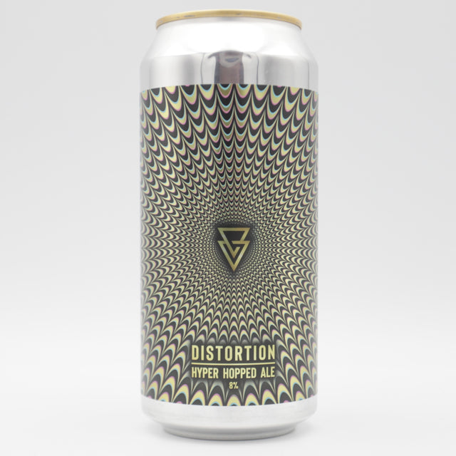 This is a can of Azvex - Distortion - 8% (440ml). It is a Double IPA craft beer available to buy from Ghost Whale, voted London's best craft beer shop.