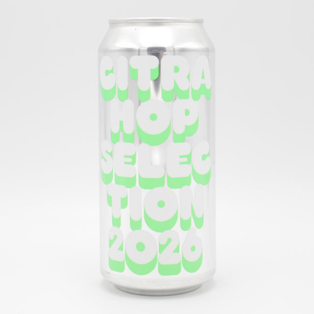 This is a can of Omnipollo - Citra Hop Selection 2026 - 8% (440ml). It is a Double IPA craft beer available to buy from Ghost Whale, voted London's best craft beer shop.