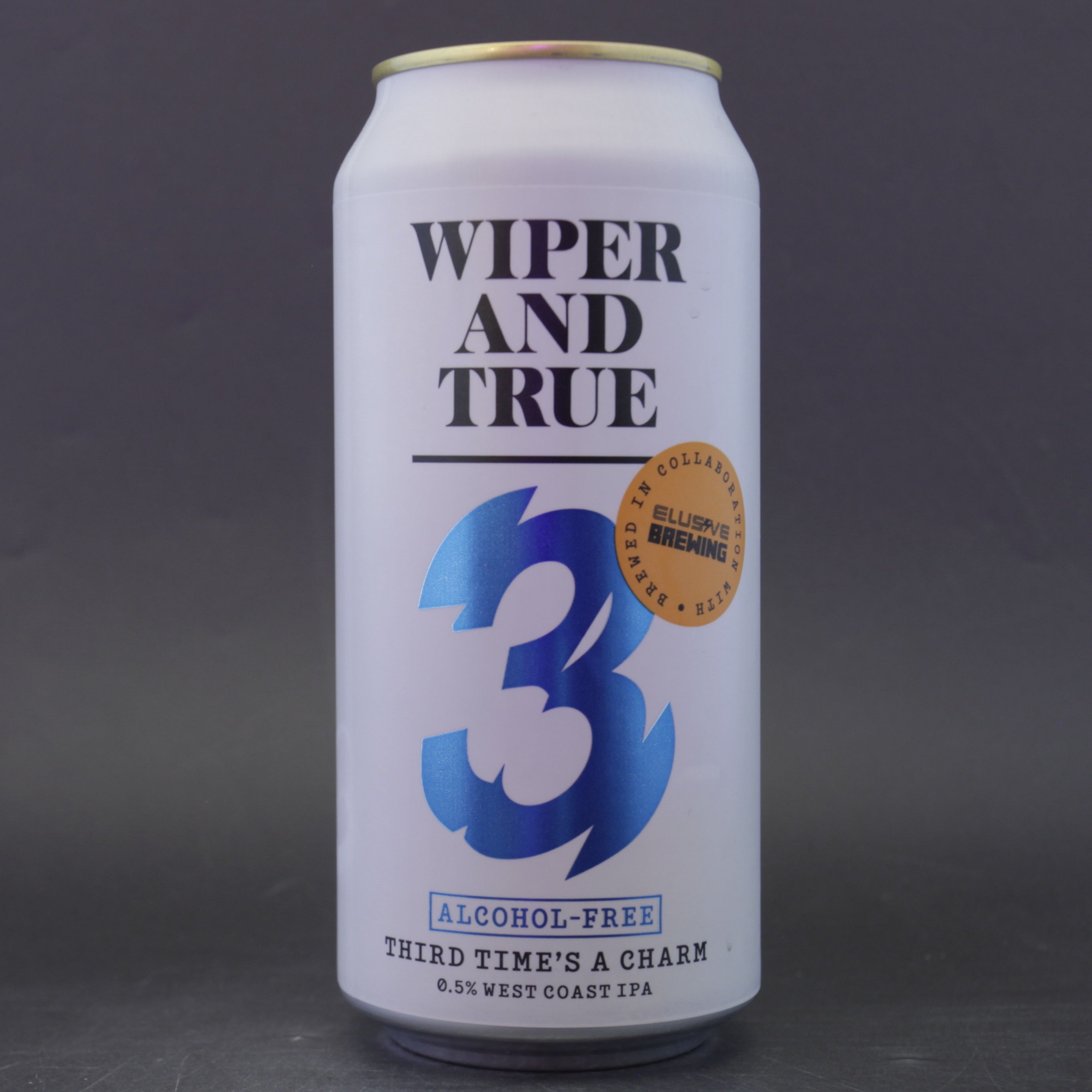 Wiper And True  Elusive Brewing - Third Times A Charm - 0.5% (440ml) - Ghost Whale