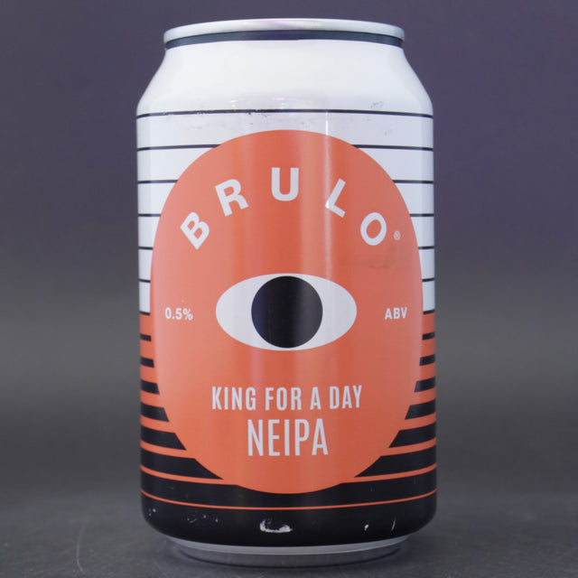 This is a can of Brulo - King For A Day - 0.5% (330ml). It is a IPA craft beer available to buy from Ghost Whale, voted London's best craft beer shop.
