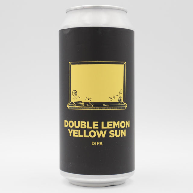 This is a can of Pomona Island - Double Lemon Yellow Sun - 8% (440ml). It is a Double IPA craft beer available to buy from Ghost Whale, voted London's best craft beer shop.
