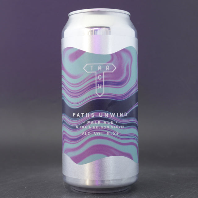 This is a can of Track - Paths Unwind - 5.2% (440ml). It is a Pale Ale craft beer available to buy from Ghost Whale, voted London's best craft beer shop.