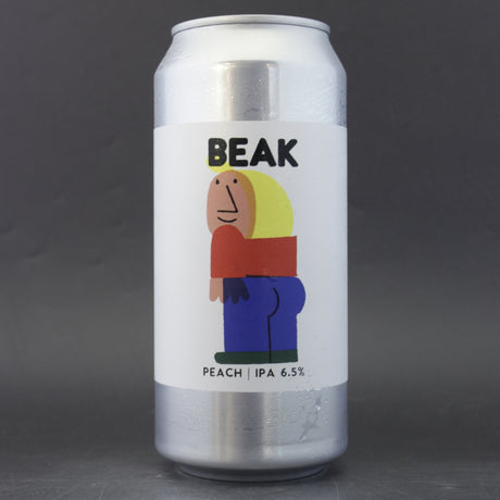 This is a can of Beak Brewery - Peach - 6.5% (440ml). It is a IPA craft beer available to buy from Ghost Whale, voted London's best craft beer shop.