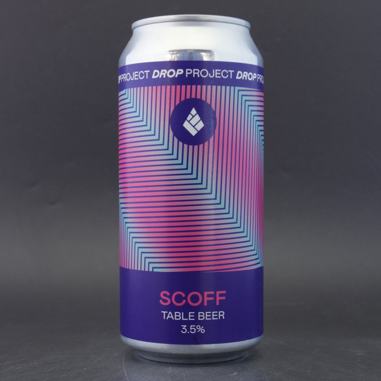 This is a can of Drop Project - Scoff - 3.5% (440ml). It is a Pale Ale craft beer available to buy from Ghost Whale, voted London's best craft beer shop.