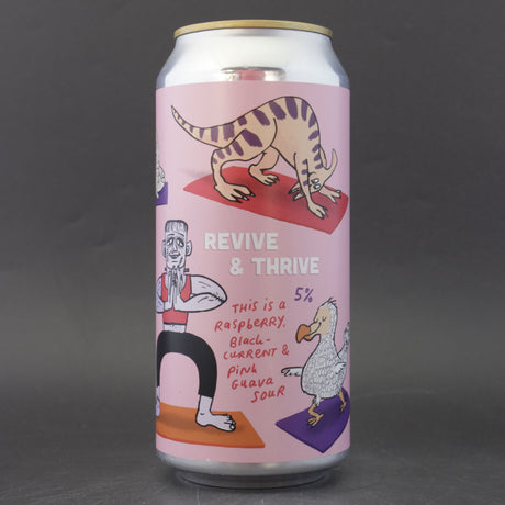 This is a can of Pretty Decent - Revive and Thrive - 5% (440ml). It is a Sour craft beer available to buy from Ghost Whale, voted London's best craft beer shop.