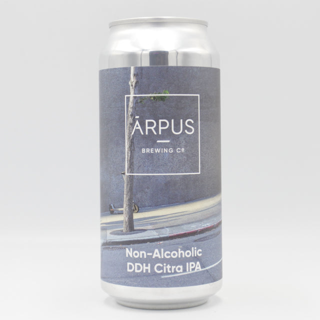 This is a can of Arpus Brewing Co - Non Alcoholic DDH Citra IPA - 0.5% (440ml). It is a IPA craft beer available to buy from Ghost Whale, voted London's best craft beer shop.