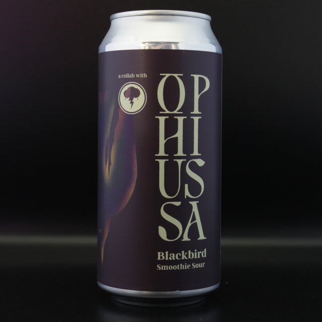This is a can of Ophiussa / Salama Brewing Co - Blackbird - 5% (440ml). It is a Sour craft beer available to buy from Ghost Whale, voted London's best craft beer shop.