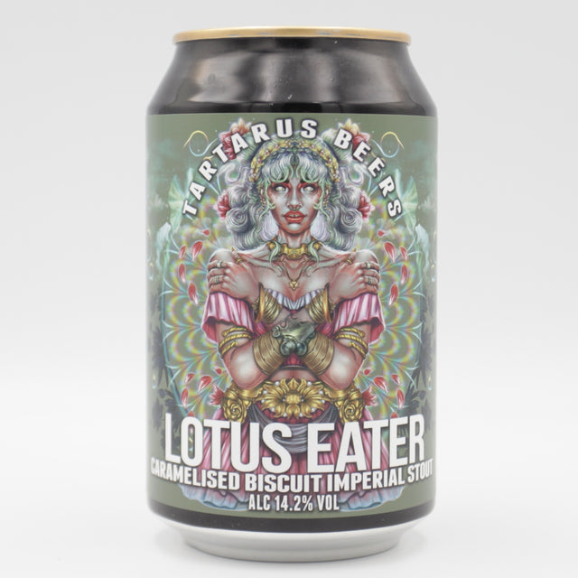 This is a can of Tartarus / Kees - Lotus Eater - 14.2% (330ml). It is a Imperial Stout / Porter craft beer available to buy from Ghost Whale, voted London's best craft beer shop.