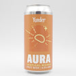 This is a can of Yonder - Aura: Tropical Mango - 4.5% (440ml). It is a Pale Ale craft beer available to buy from Ghost Whale, voted London's best craft beer shop.