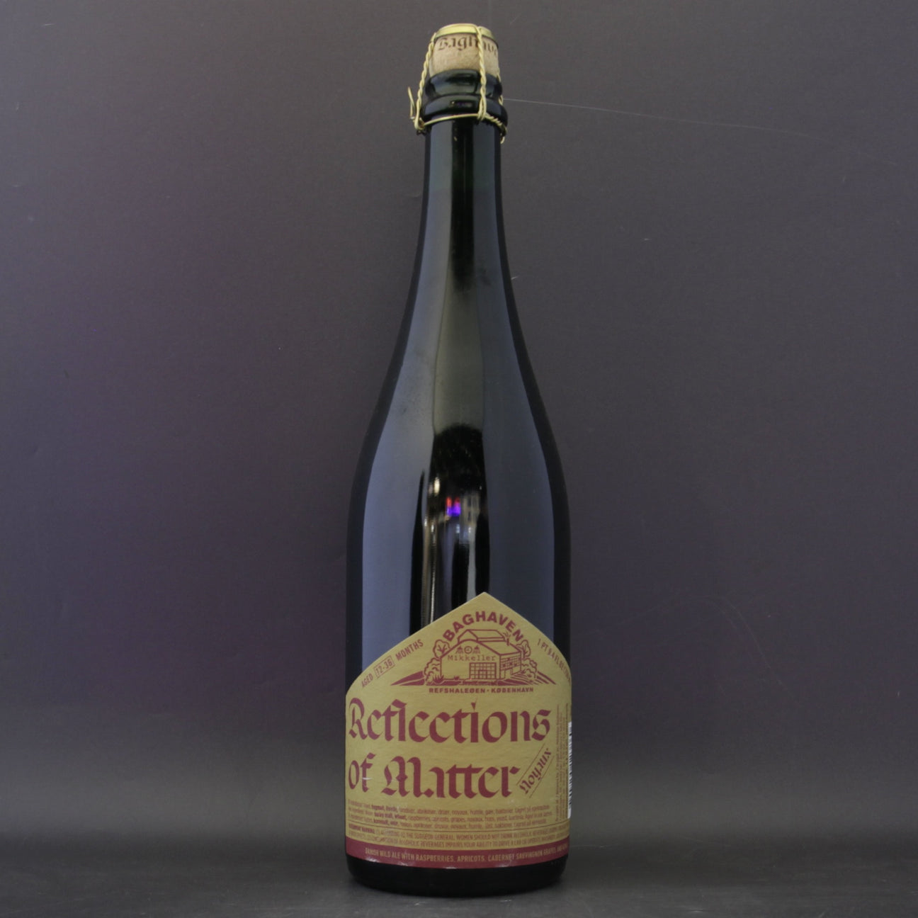 This is a sharing bottle of Mikkeller - Baghaven Reflection Of Matter Noyeaux - 6% (750ml). It is a Wild Ale craft beer available to buy from Ghost Whale, voted London's best craft beer shop.