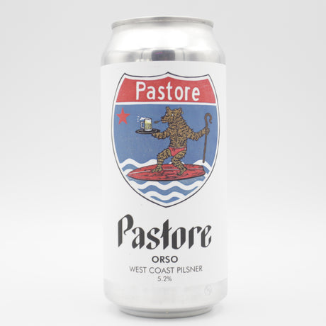 This is a can of Pastore - Orso - 5.2% (440ml). It is a Lager / Pilsner / Kölsch craft beer available to buy from Ghost Whale, voted London's best craft beer shop.