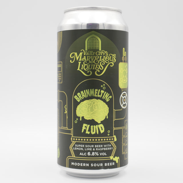 This is a can of Vault City - Marvelous Liquids: Brainmelting Fluid - 6.8% (440ml). It is a Sour craft beer available to buy from Ghost Whale, voted London's best craft beer shop.
