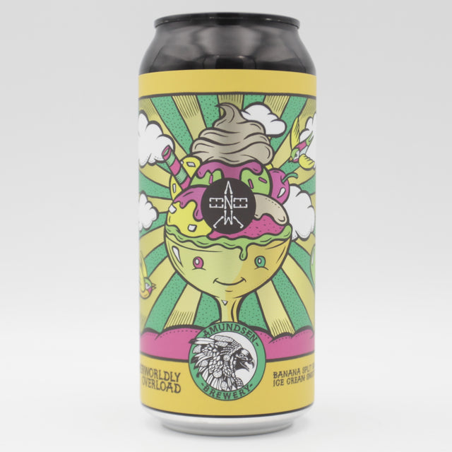 This is a can of Amundsen / Elmeleven - Unworldly Overload - 5.5% (440ml). It is a Sour craft beer available to buy from Ghost Whale, voted London's best craft beer shop.