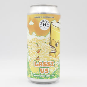 This is a can of Hammerton - Lassi Vs - 4.9% (440ml). It is a Gose craft beer available to buy from Ghost Whale, voted London's best craft beer shop.
