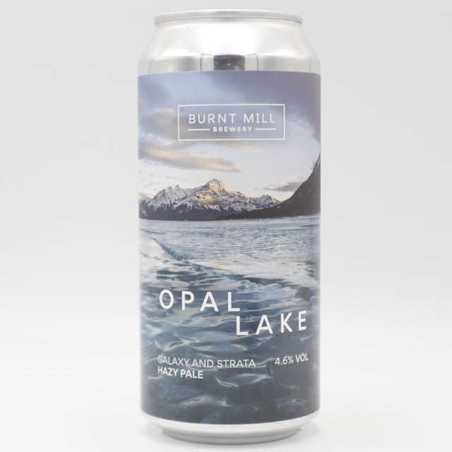 This is a can of Burnt Mill - Opal Lake - 4.6% (440ml). It is a Pale Ale craft beer available to buy from Ghost Whale, voted London's best craft beer shop.