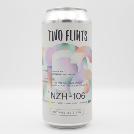 This is a can of Two Flints - Bract Project: NZH 106 - 5.5% (440ml). It is a Pale Ale craft beer available to buy from Ghost Whale, voted London's best craft beer shop.