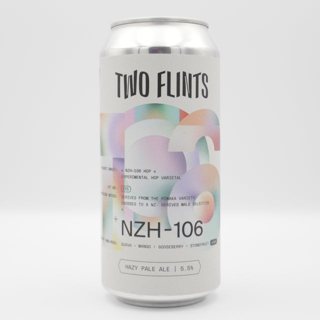 This is a can of Two Flints - Bract Project: NZH 106 - 5.5% (440ml). It is a Pale Ale craft beer available to buy from Ghost Whale, voted London's best craft beer shop.