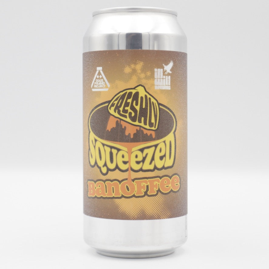 This is a can of Glass Pyramid Project / Ill Will - Freshly Squeezed: Banoffee - 7% (440ml). It is a Sour craft beer available to buy from Ghost Whale, voted London's best craft beer shop.