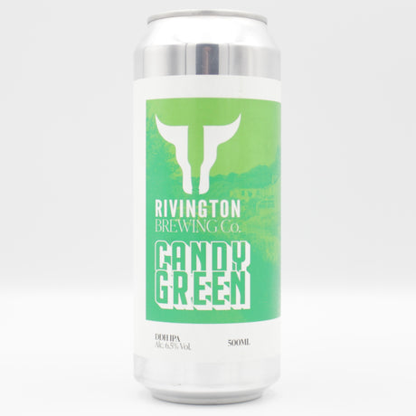 This is a can of Rivington - Candy Green - 6.5% (500ml). It is a IPA craft beer available to buy from Ghost Whale, voted London's best craft beer shop.