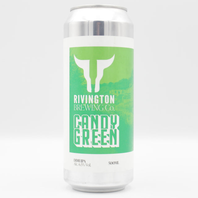 This is a can of Rivington - Candy Green - 6.5% (500ml). It is a IPA craft beer available to buy from Ghost Whale, voted London's best craft beer shop.