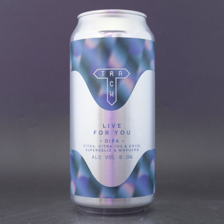This is a can of Track - Live For You - 8% (440ml). It is a Double IPA craft beer available to buy from Ghost Whale, voted London's best craft beer shop.