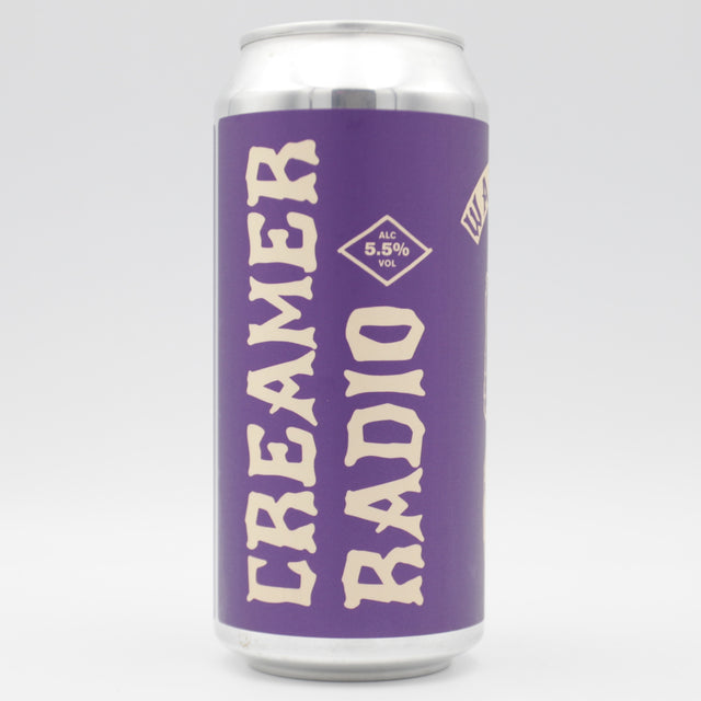 This is a can of Warpigs - Creamer Radio - 5.4% (440ml). It is a Stout / Porter craft beer available to buy from Ghost Whale, voted London's best craft beer shop.