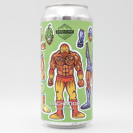 This is a can of Basqueland - Luchador - 4.6% (440ml). It is a Lager / Pilsner / Kölsch craft beer available to buy from Ghost Whale, voted London's best craft beer shop.
