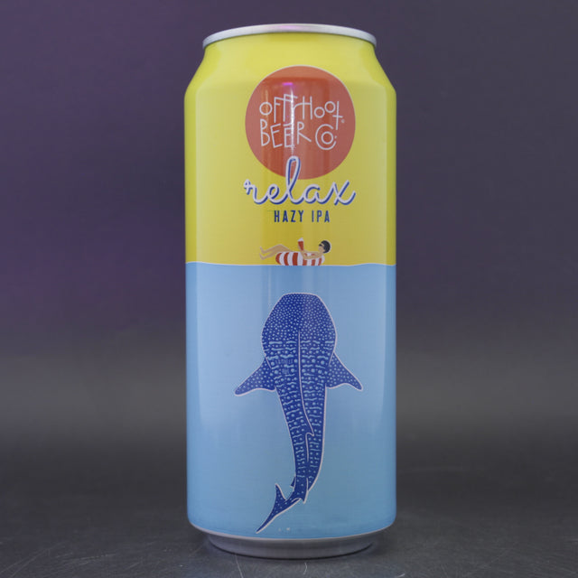 This is a can of Offshoot - Relax - 6.8% (473ml). It is a IPA craft beer available to buy from Ghost Whale, voted London's best craft beer shop.